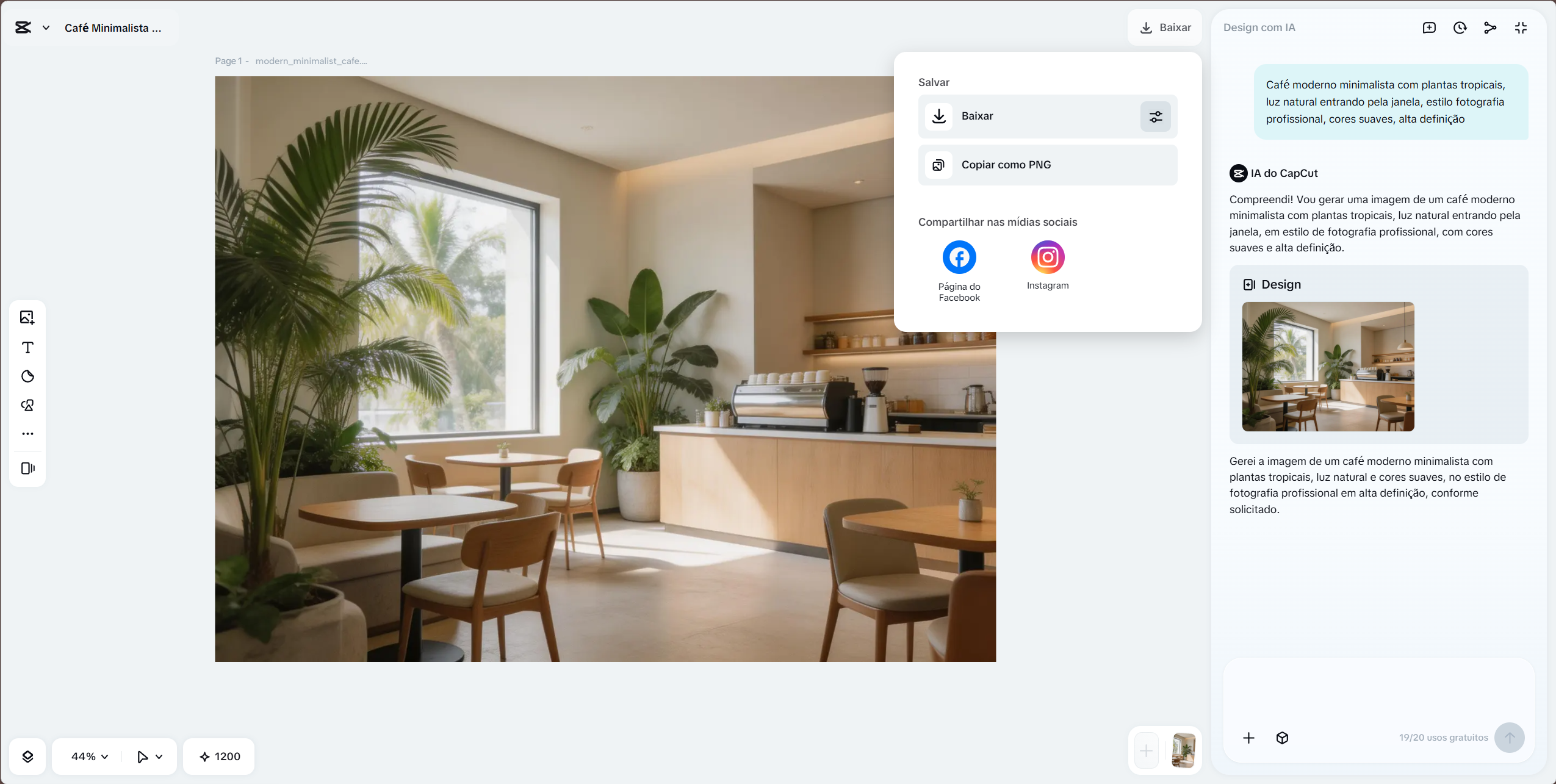 Image export button in CapCut