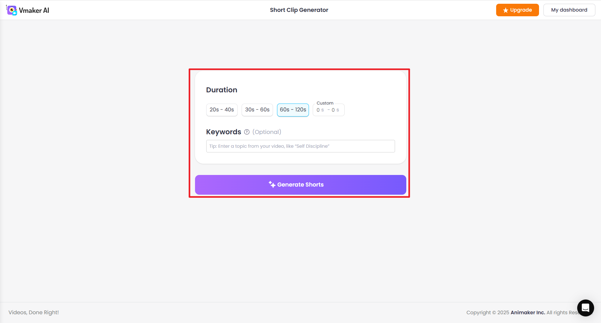 Choisissez la durée