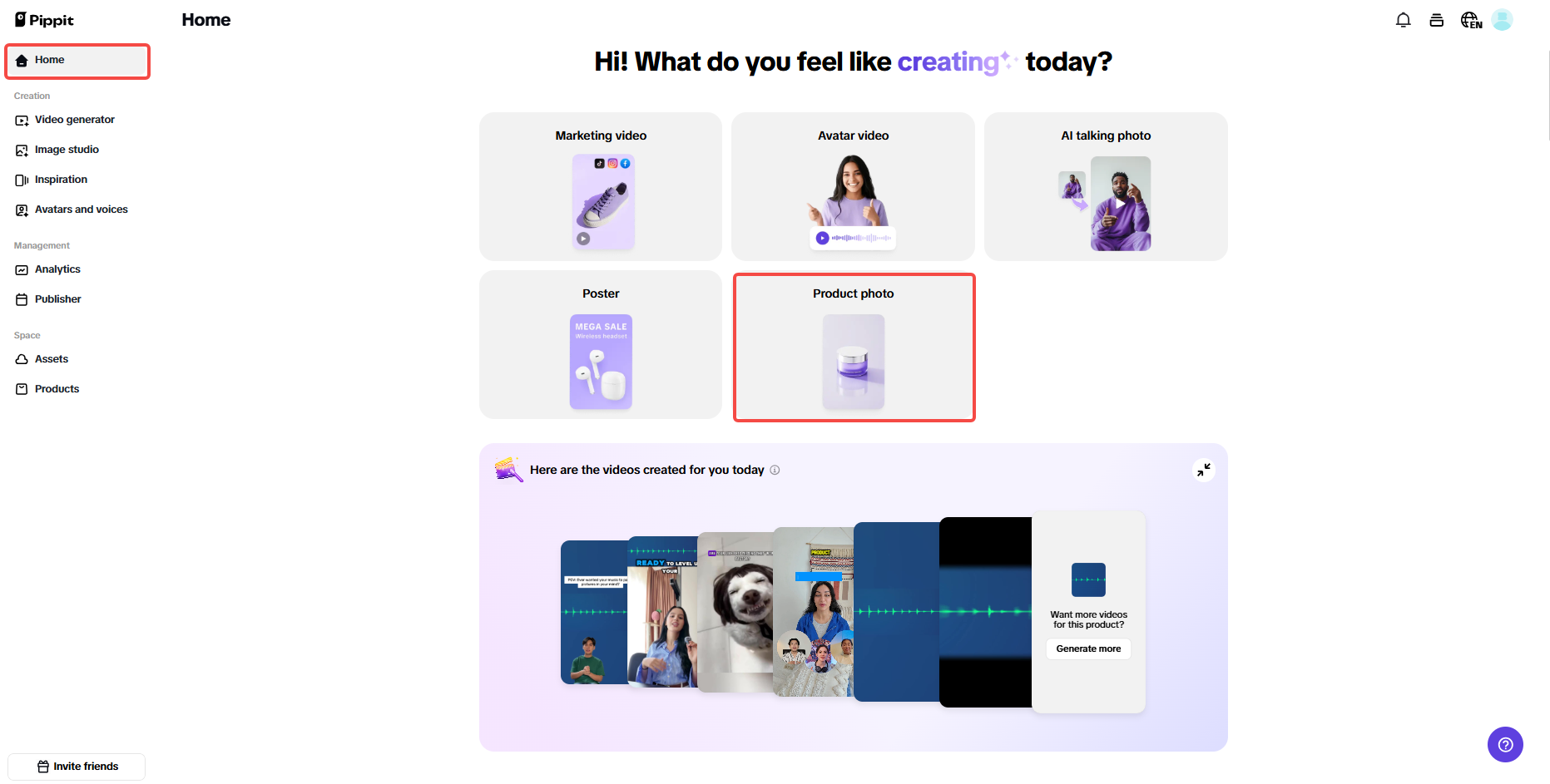 Access Pippit and upload a product photo