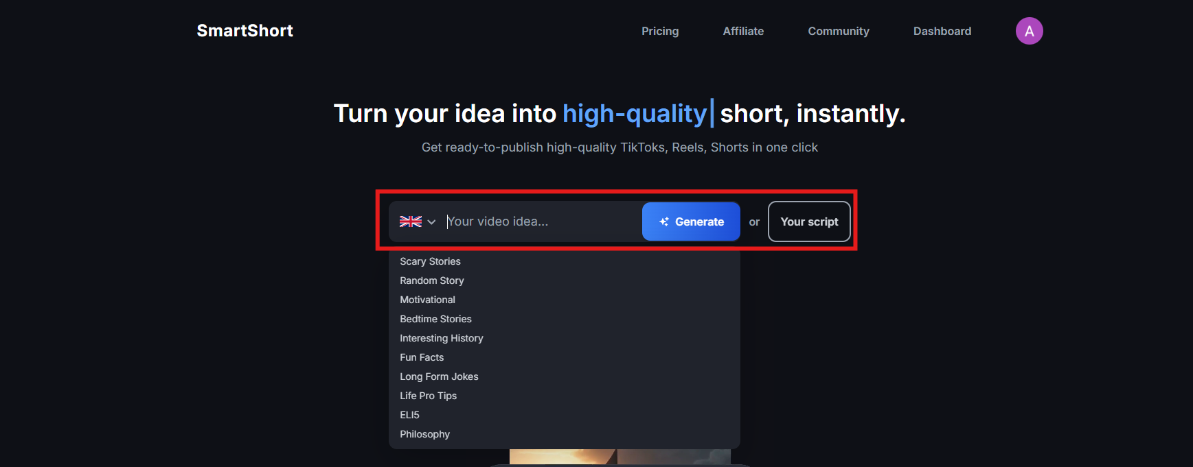 Enter or generate script