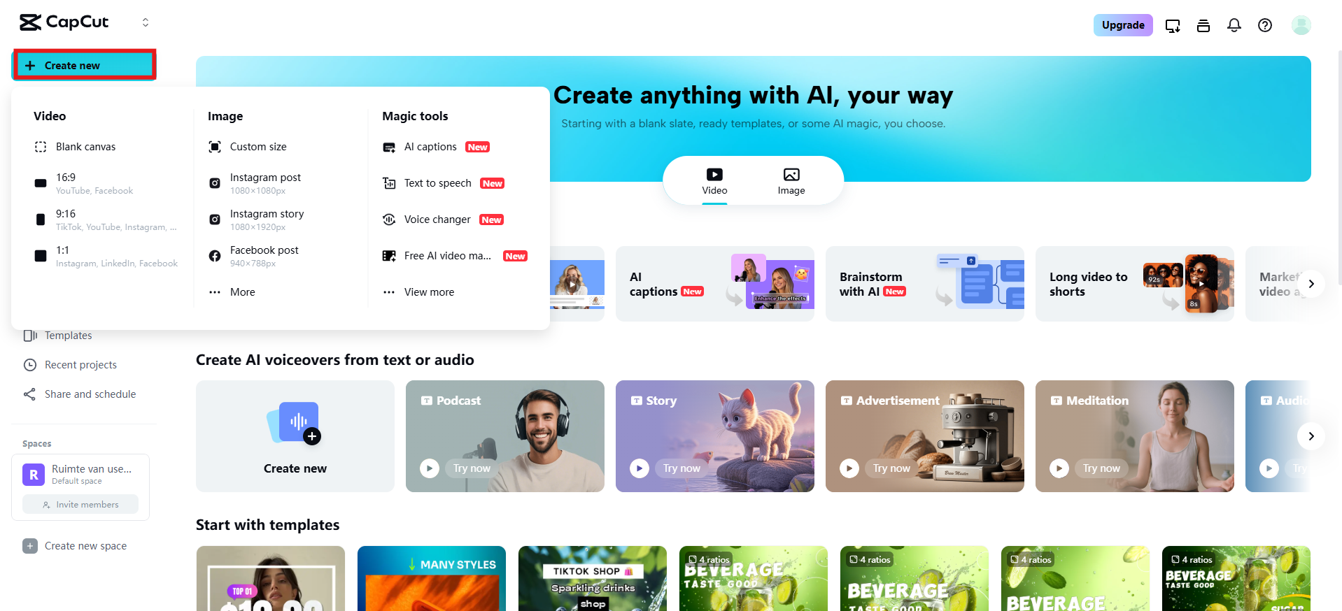 Začněte nový projekt