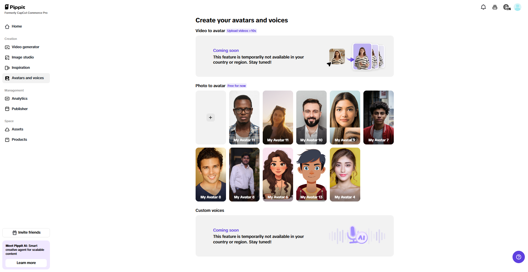 Vivid avatars for customizable content