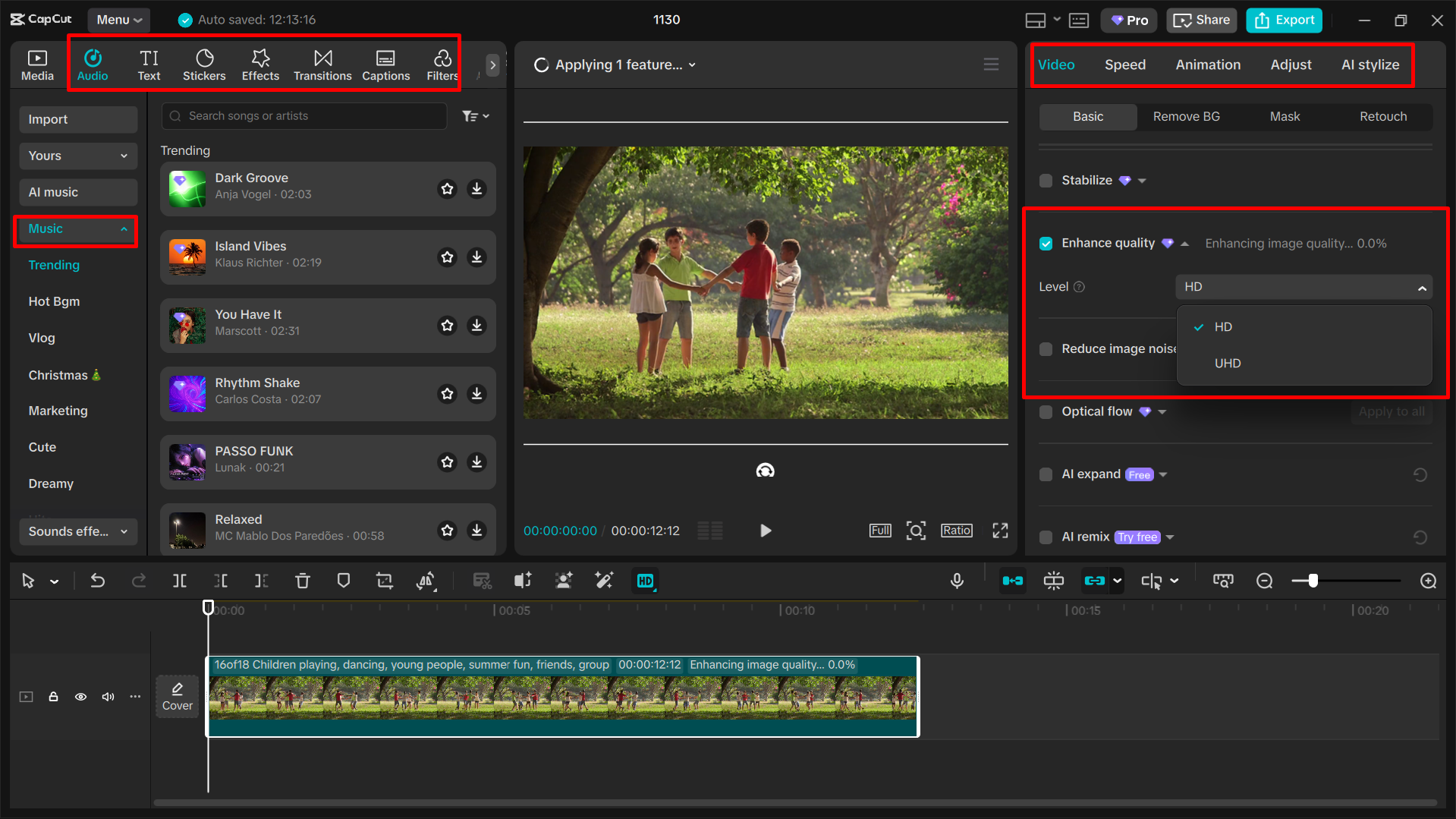 Editing video in the CapCut desktop video editor