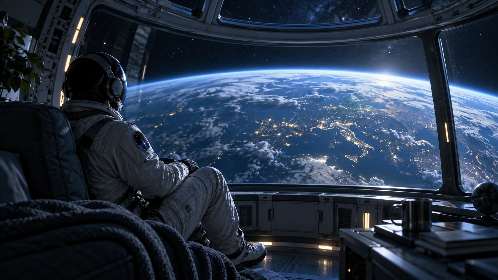 outer space songs video: Astronaut Listening Above Earth