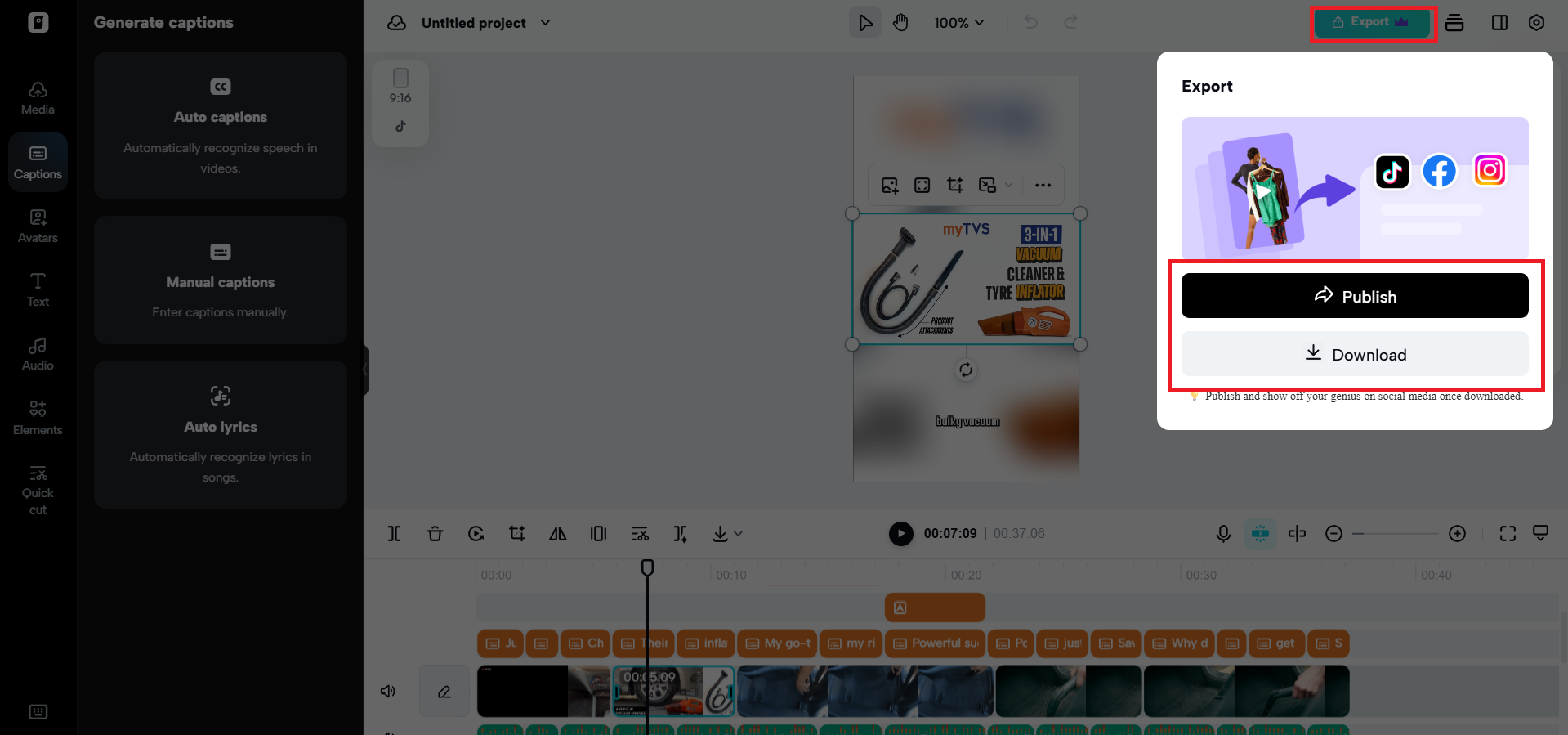 Xuất video của bạn