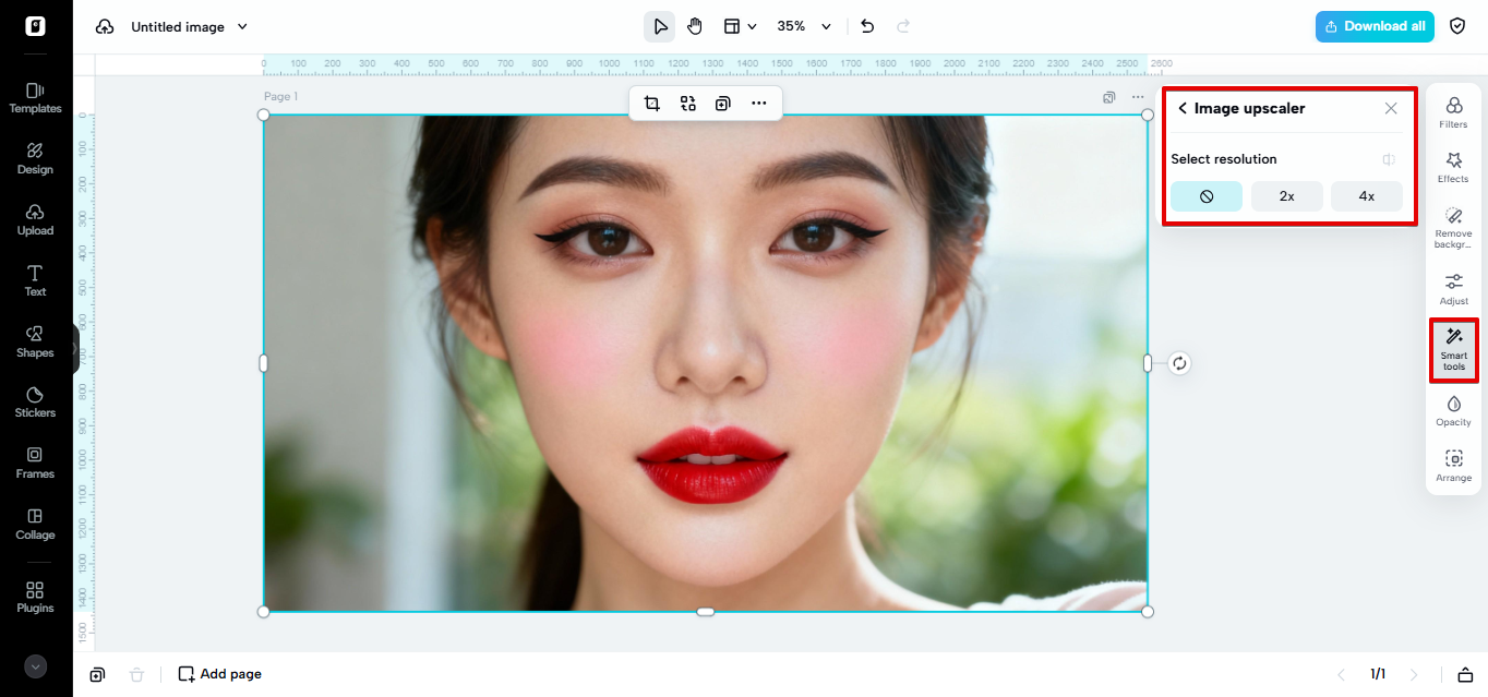 Pippit의 이미지 업스케일러
