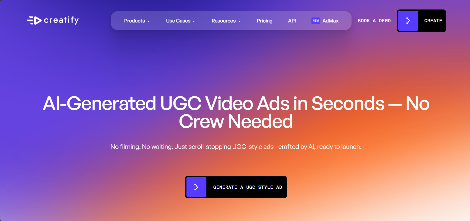 Главная страница Creatify