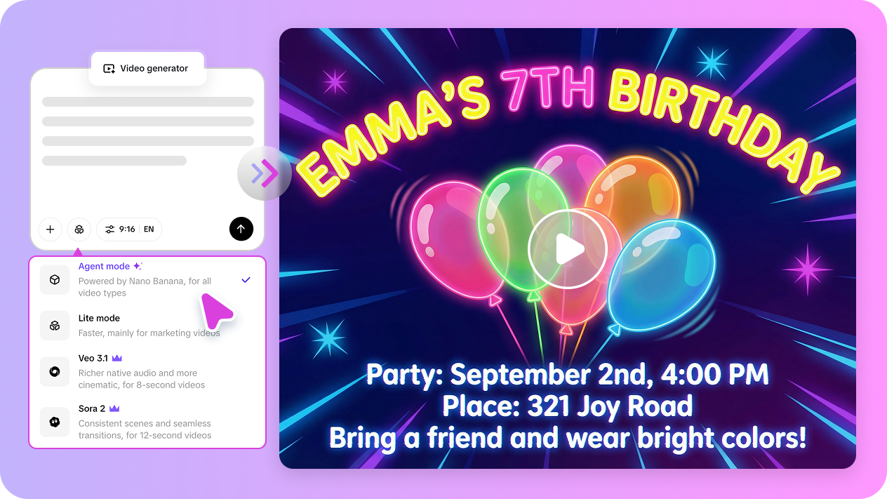 Turn ideas into invitation videos