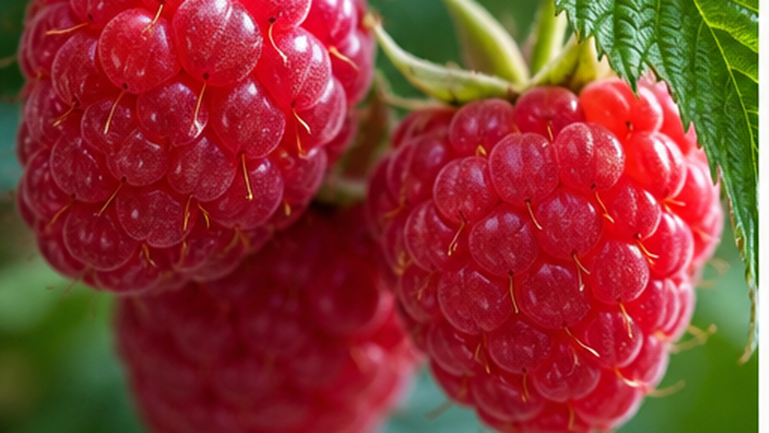 Macro raspberry cluster