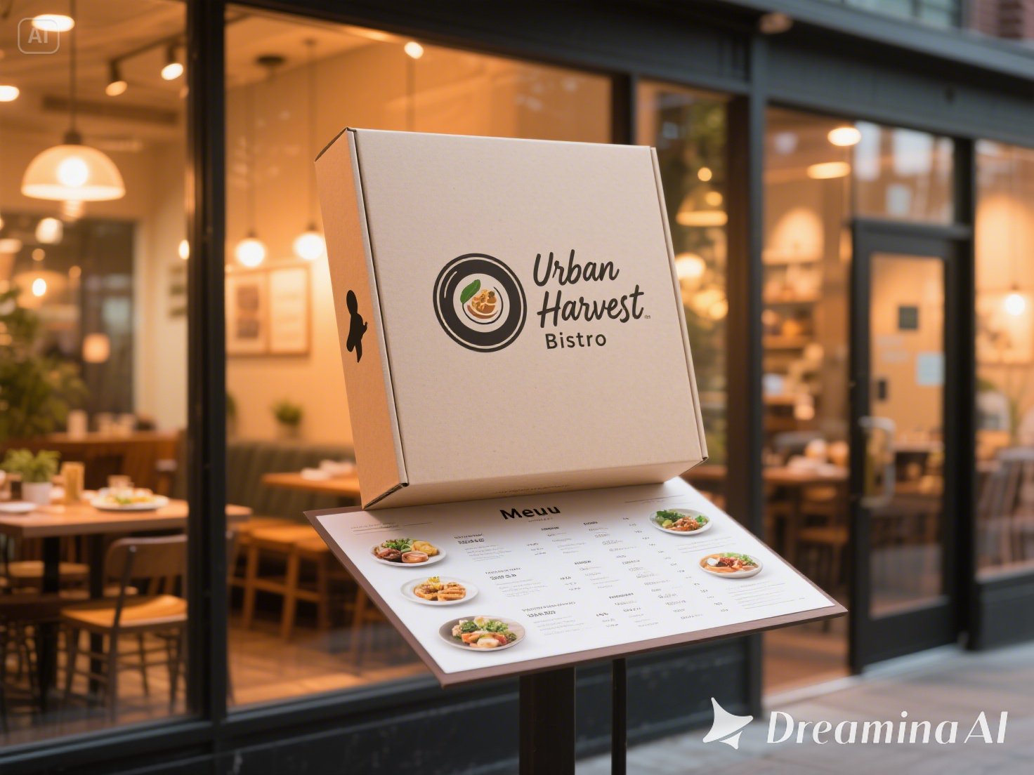 Presentasyon ng restaurant mockup