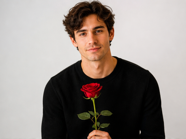 Géminis AI Foto Prompt Copiar Pegar Trending Boy Rose pronta ejemplo 1 - Studio retrato de rosa
