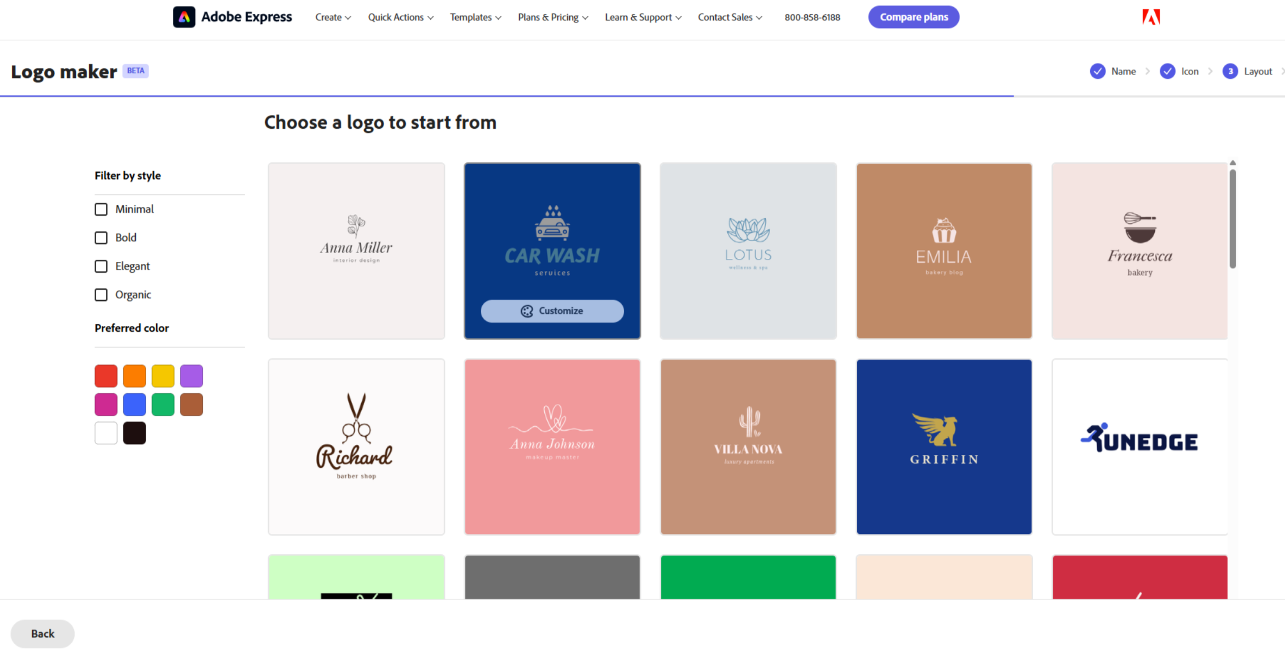 Interface of Adobe - a professional tool for creating brand logos
