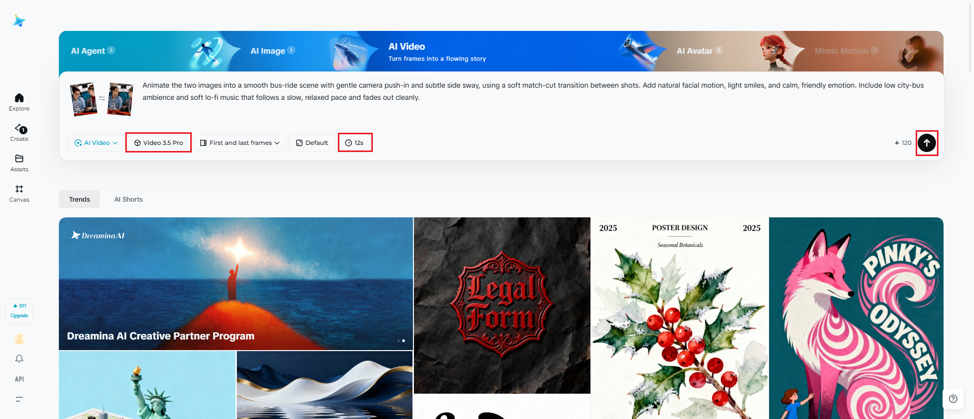 Select the model and generate