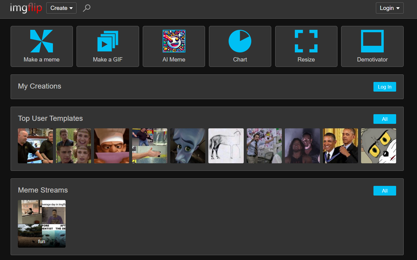 Page d'accueil Imgflip