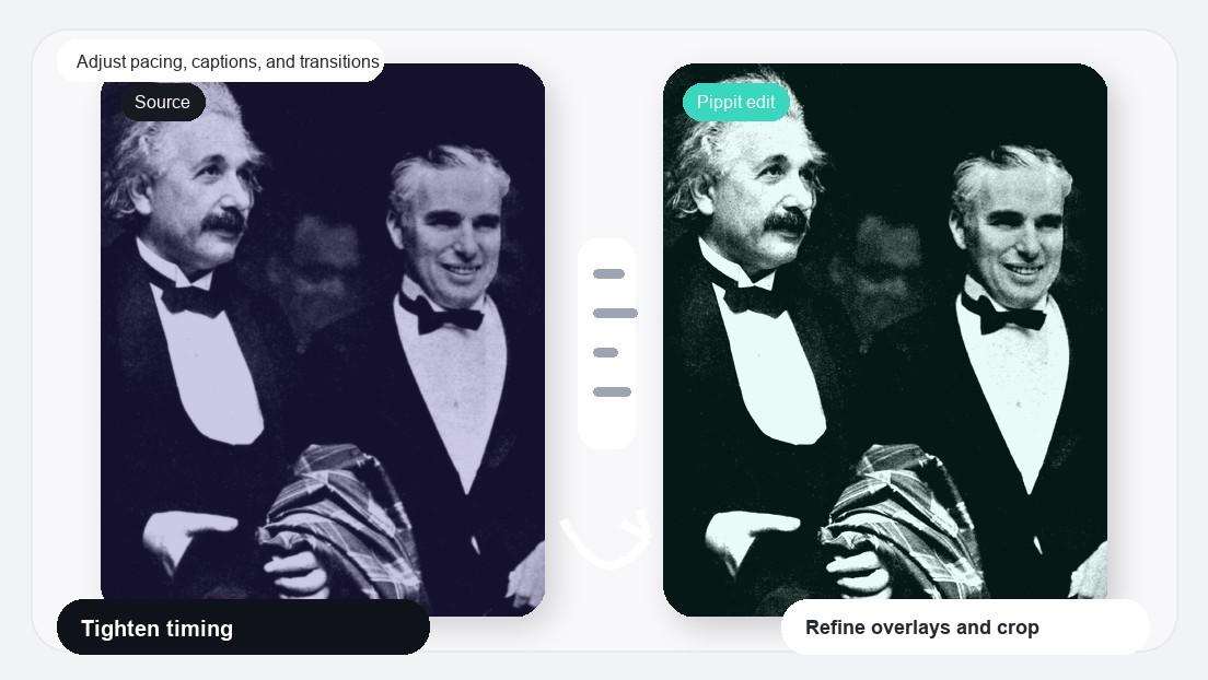 Flicker Photo Transition Video Maker realistic image for adjust pacing, captions, and transitions