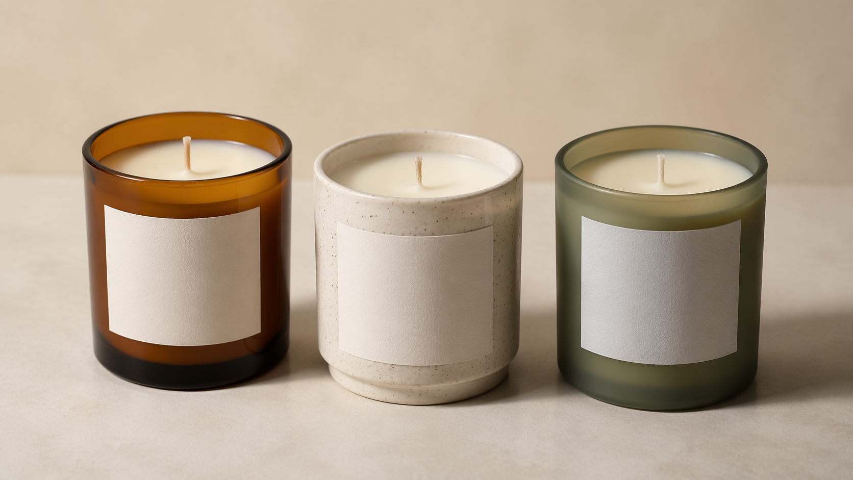 Dreamina Kerze Mockup Prompt Beispiel 6: Modern Brand Candle Set