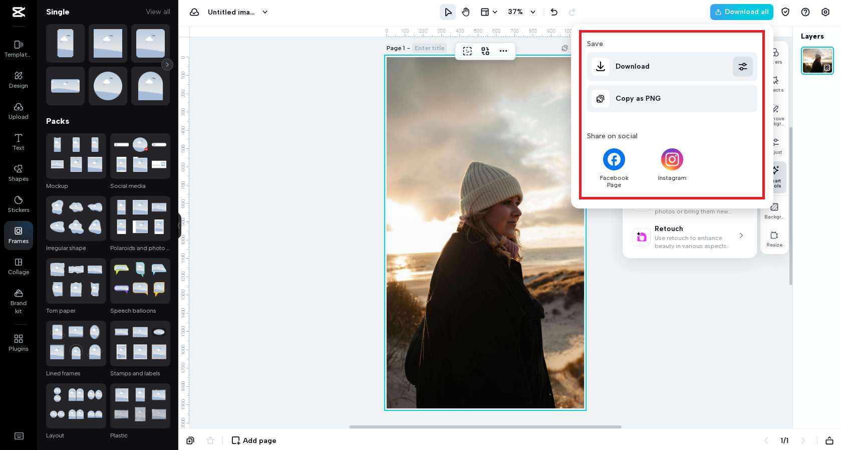 Exportera din redigerade bild