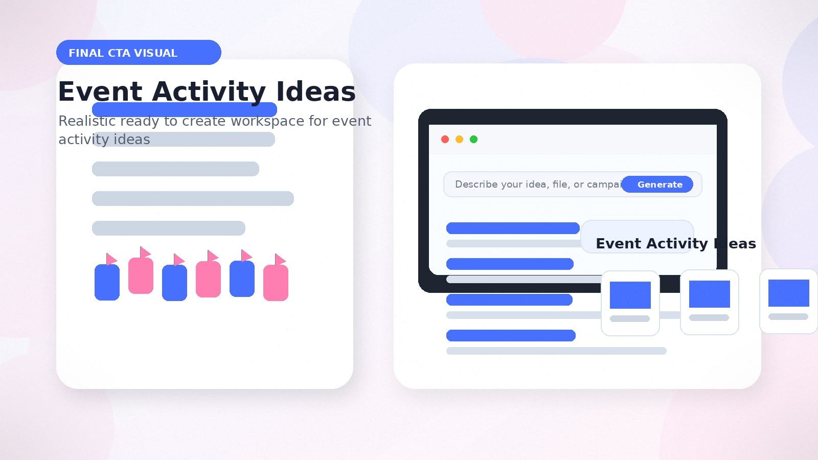 Event Activity Ideas realistic final CTA visual visual for event activity ideas