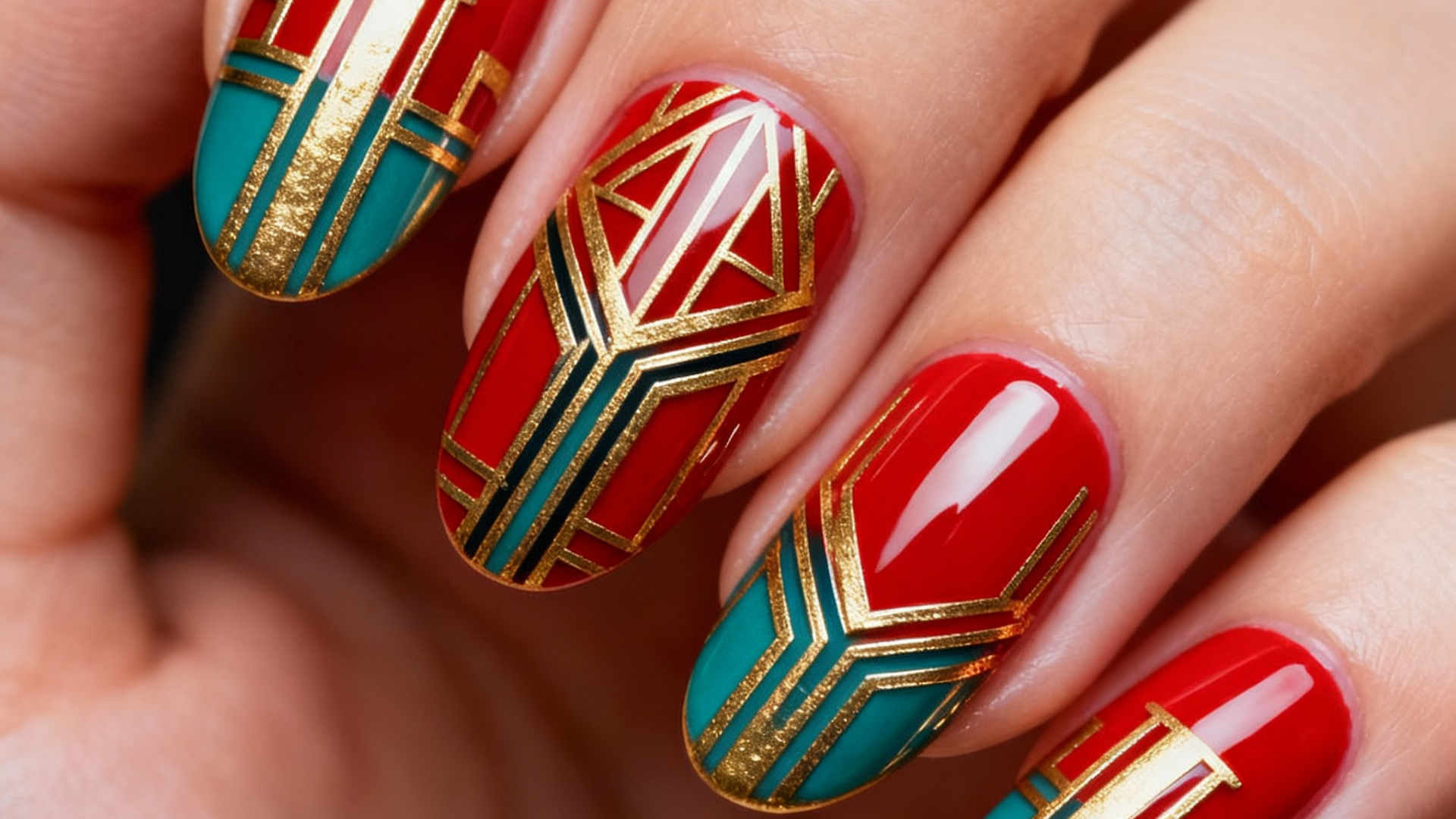 Mosaic-inspired nail design