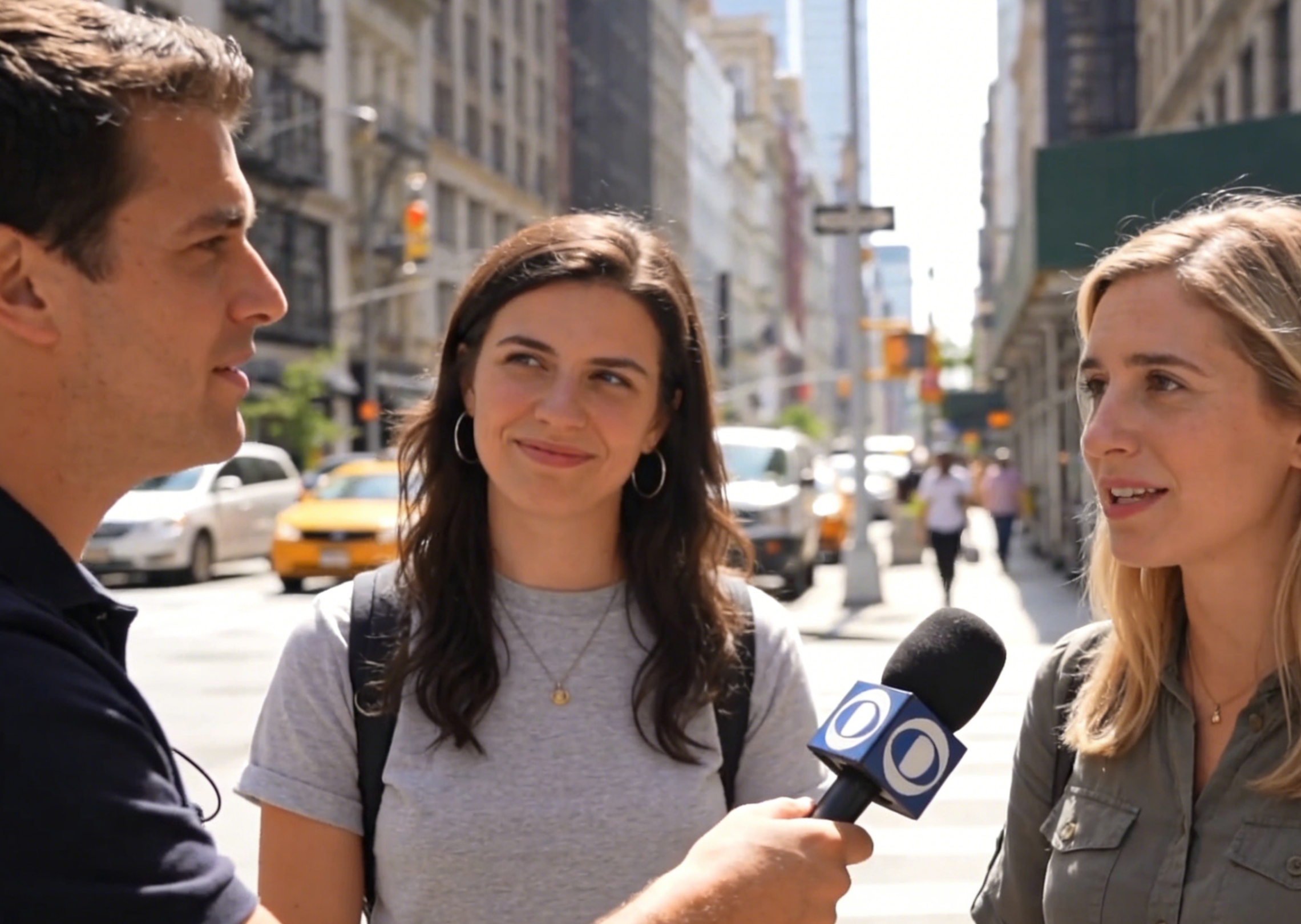 Hozzon létre egy párbeszéd videót egy riporter interjút egy személy az utcán