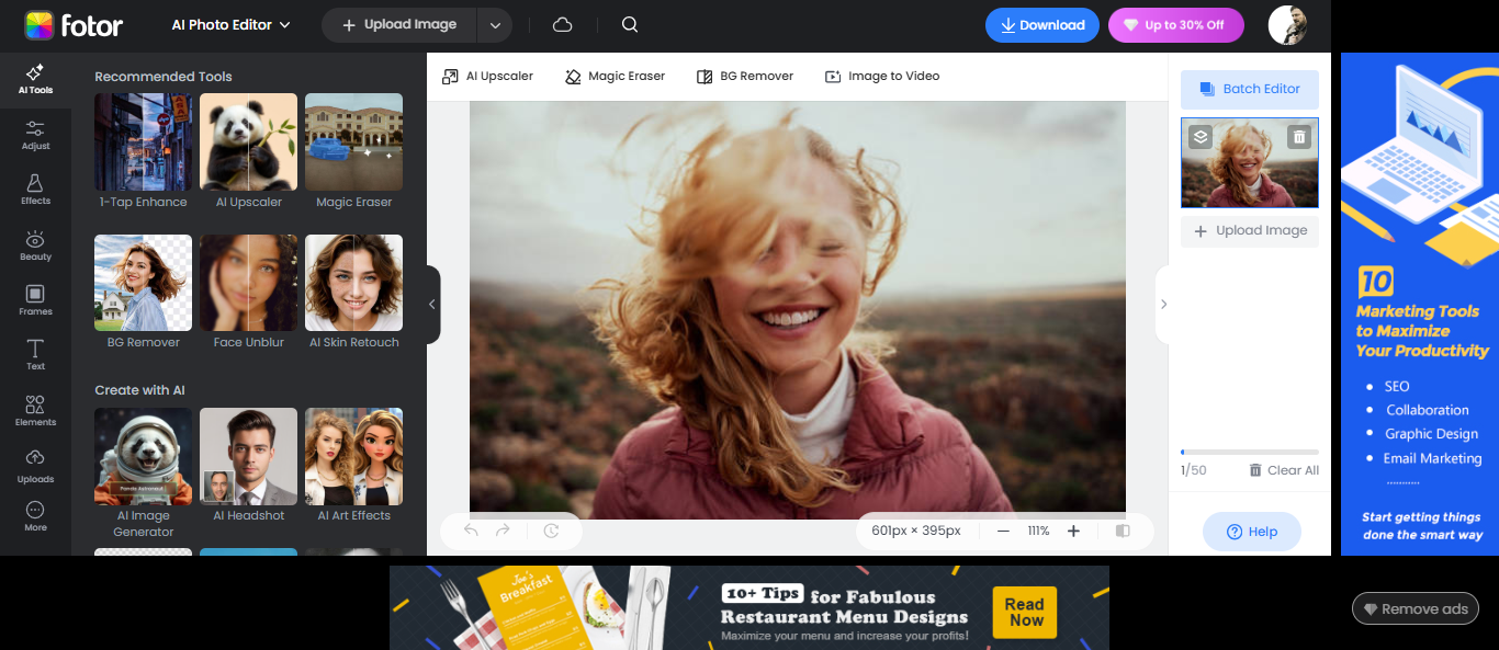 Fotor IA editor de fotos