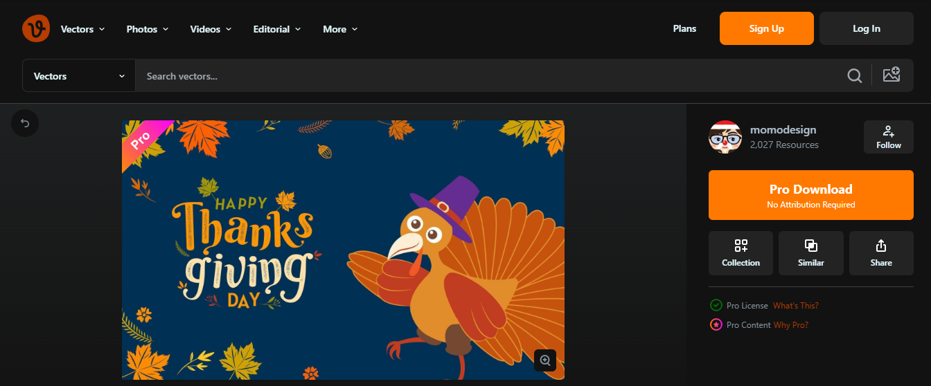 Vecteezy- an easy-to-use tool to get Thanksgiving banner images