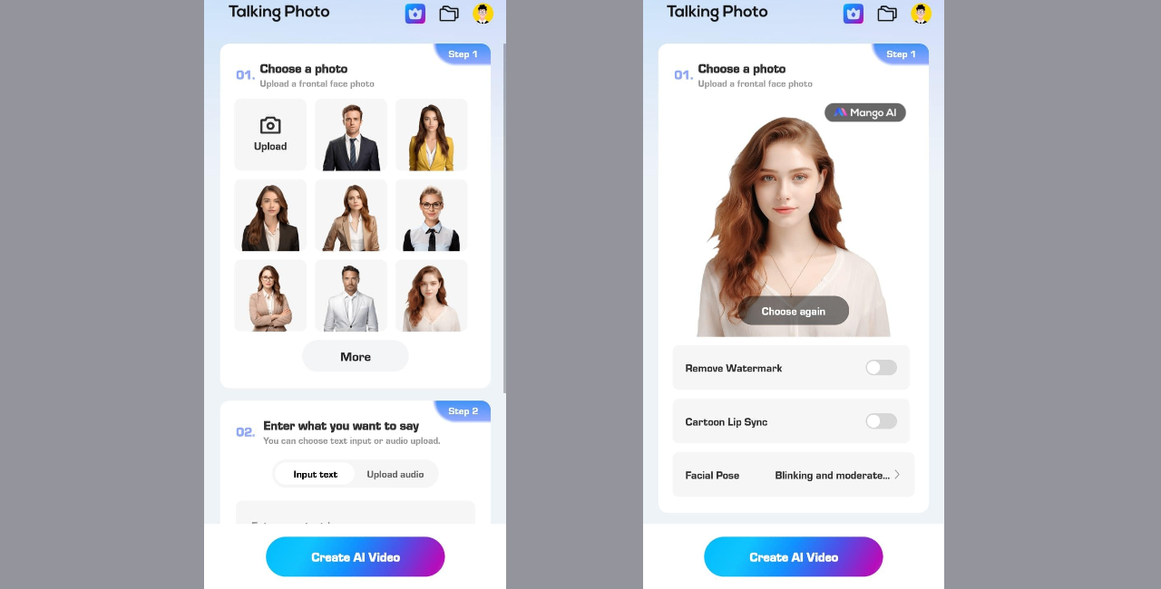Mango Talking Photo app