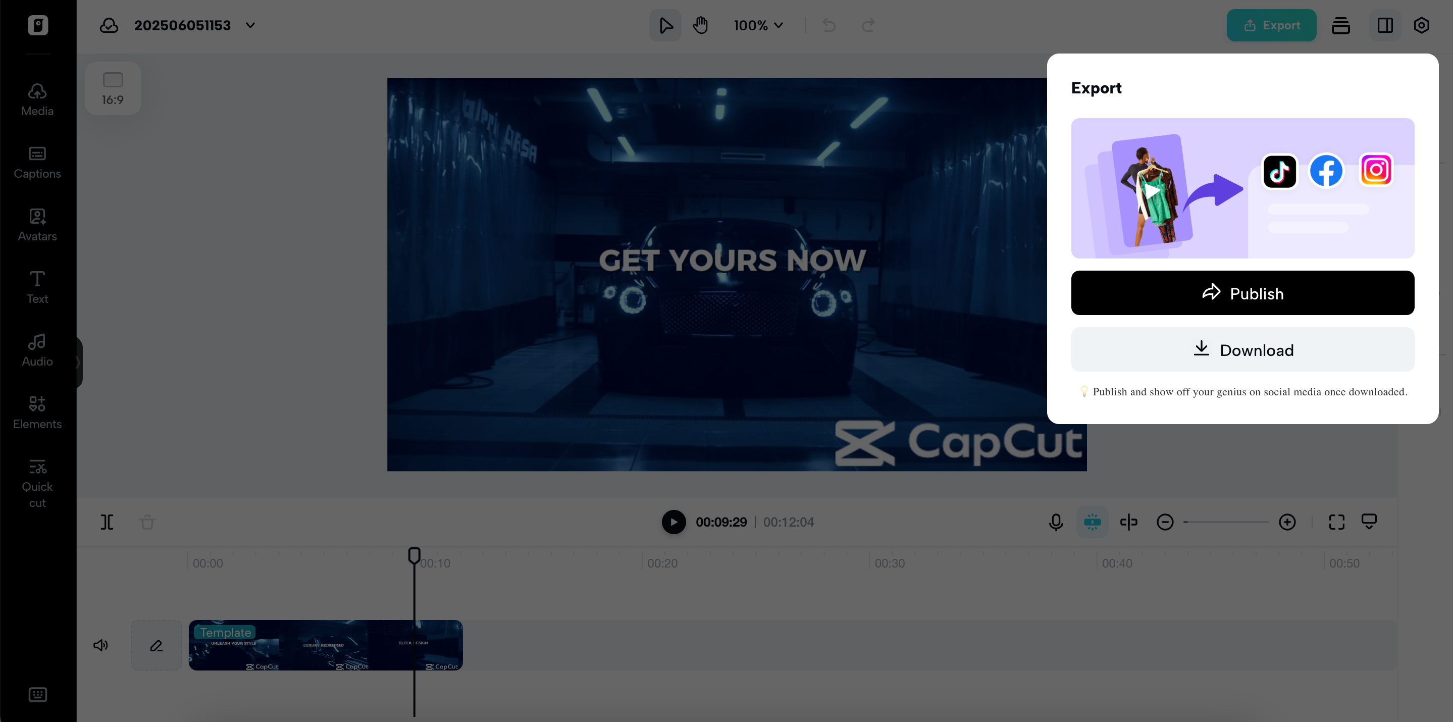 I-export ang iyong automotive video