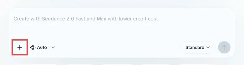 Plus button highlighted in a CapCut editing toolbar