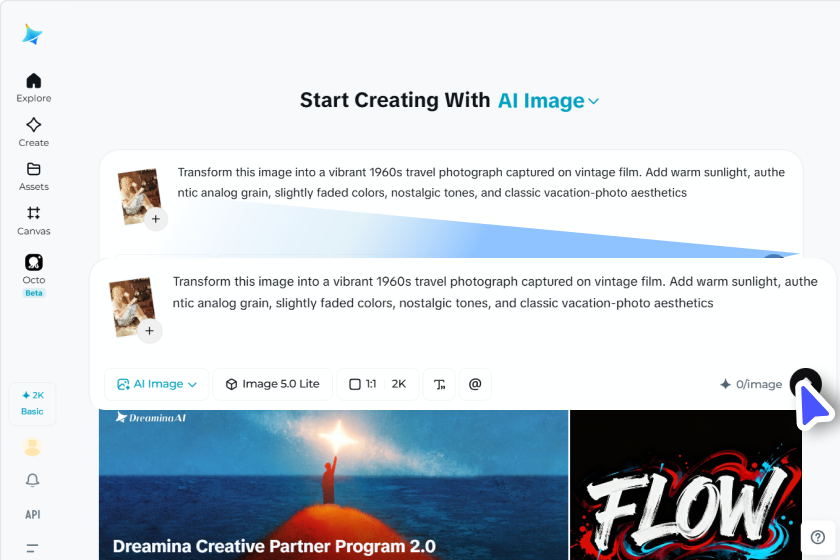 Upload an image and add a prompt