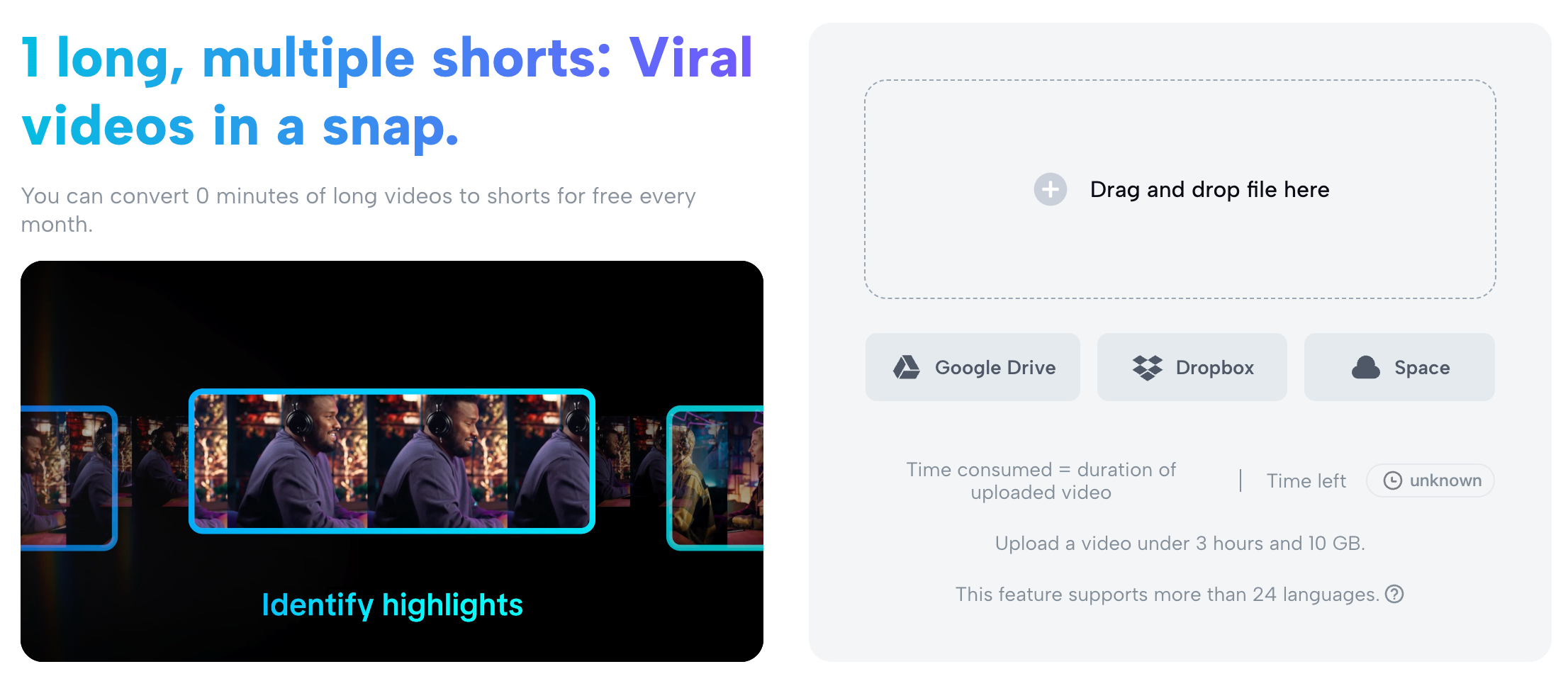 CapCut's Long Video to Short Tool
