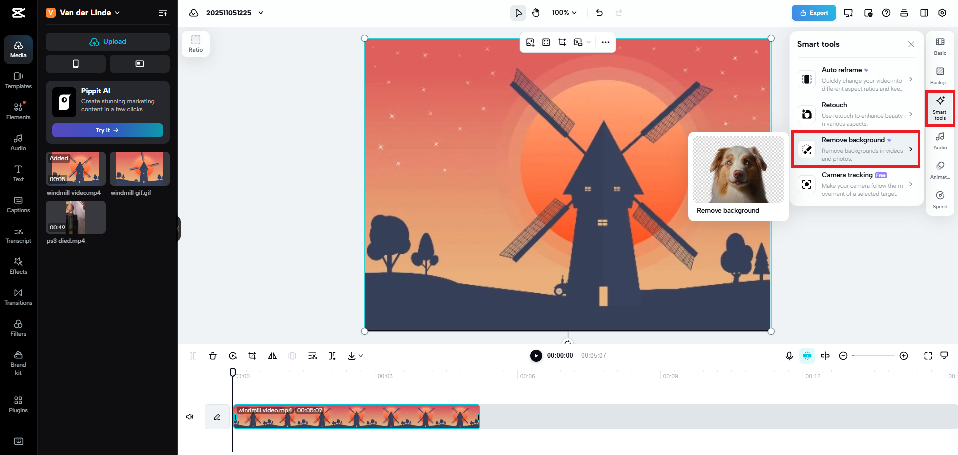 Choose the smart tools option