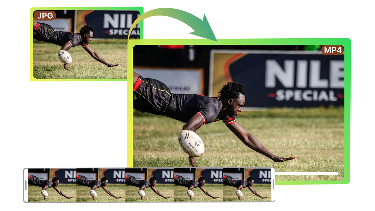 Dynamic, eventful AI video clips