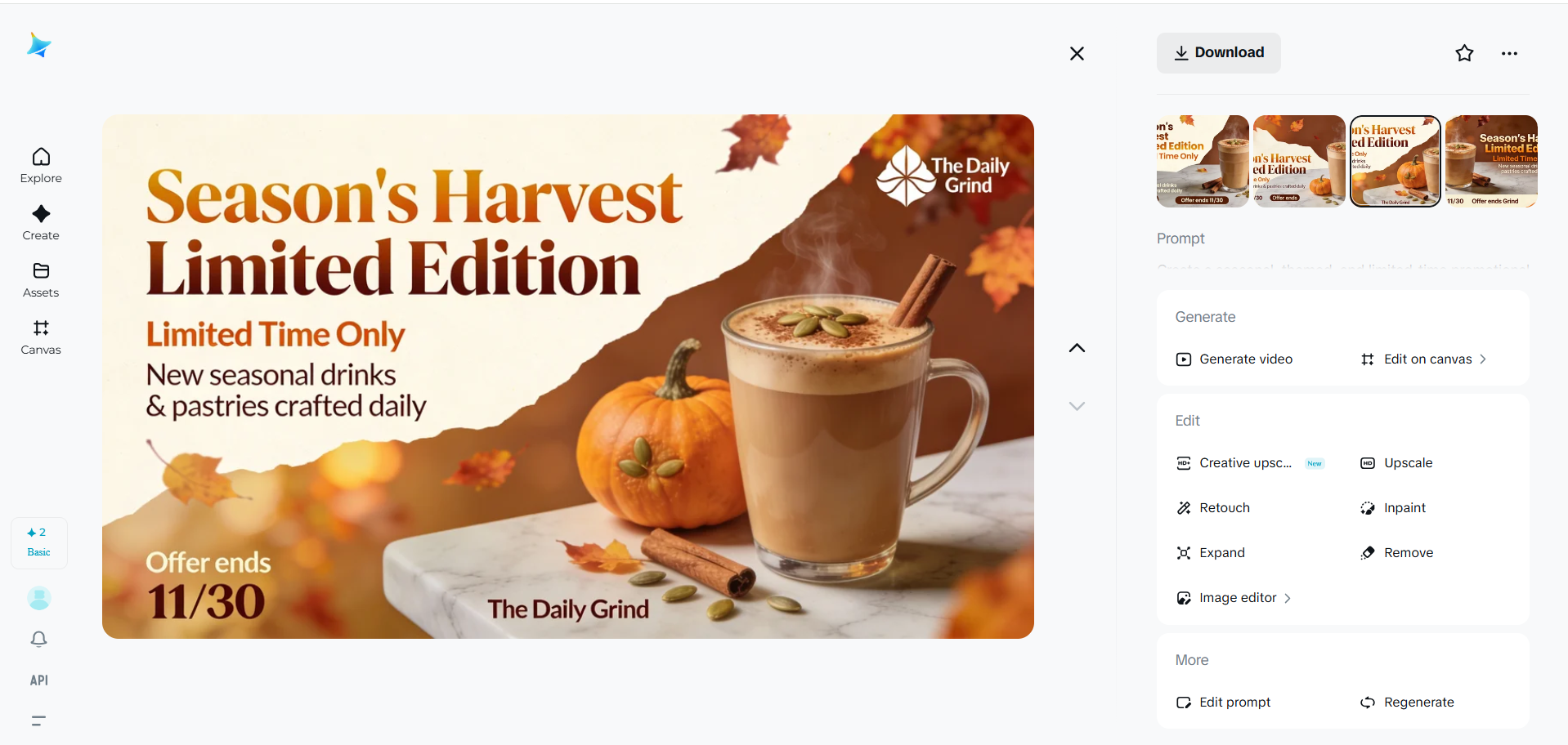 Promotional offer poster for a cafe