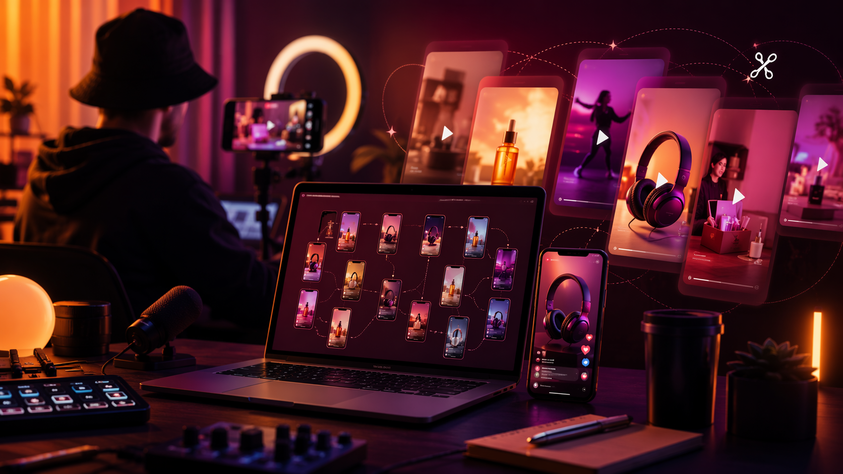 AI Livestream Promo Clips premium AI social video workflow visual for Pippit creators