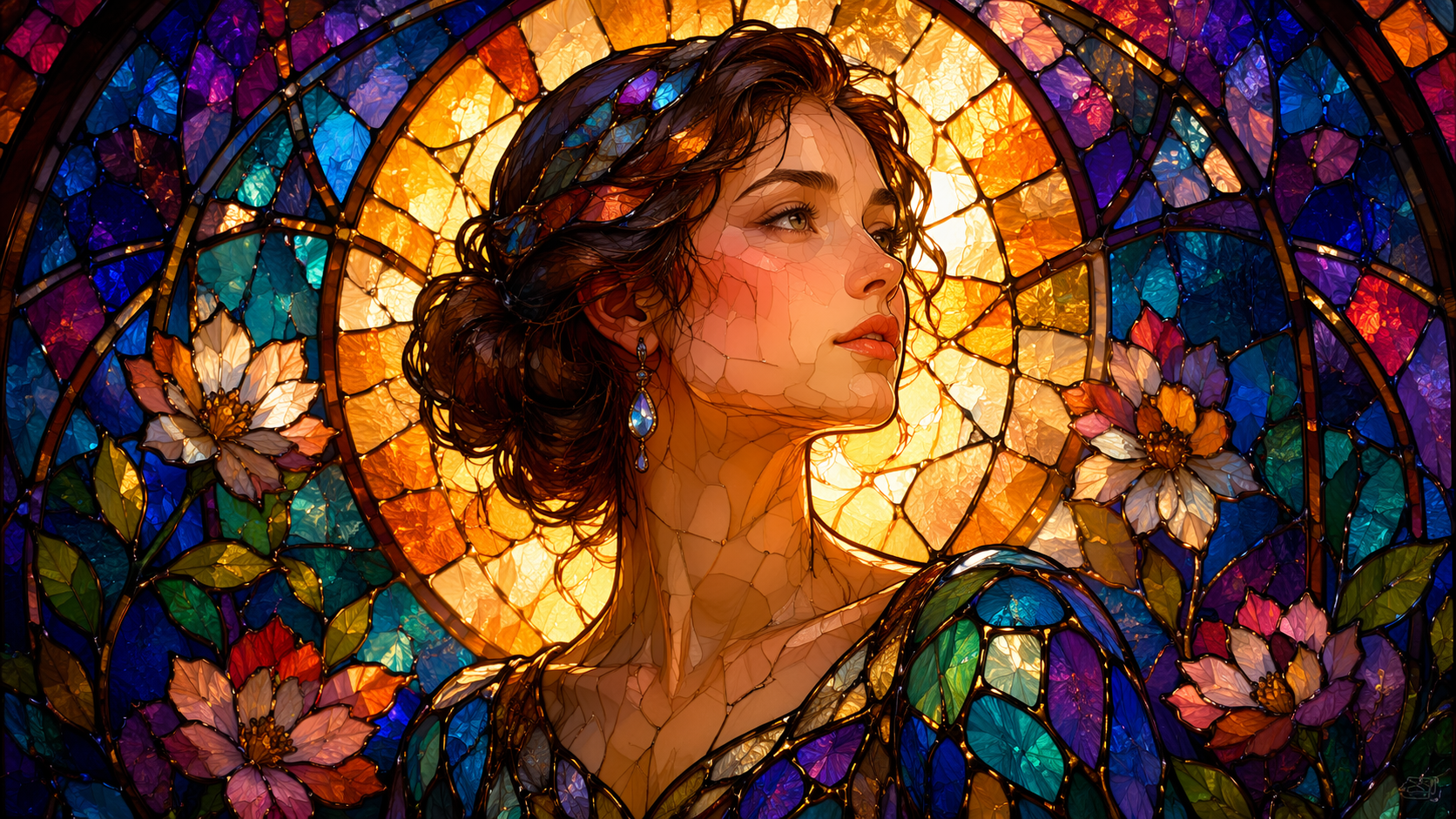 Dreamina stained glass portrait 16:9 hero image