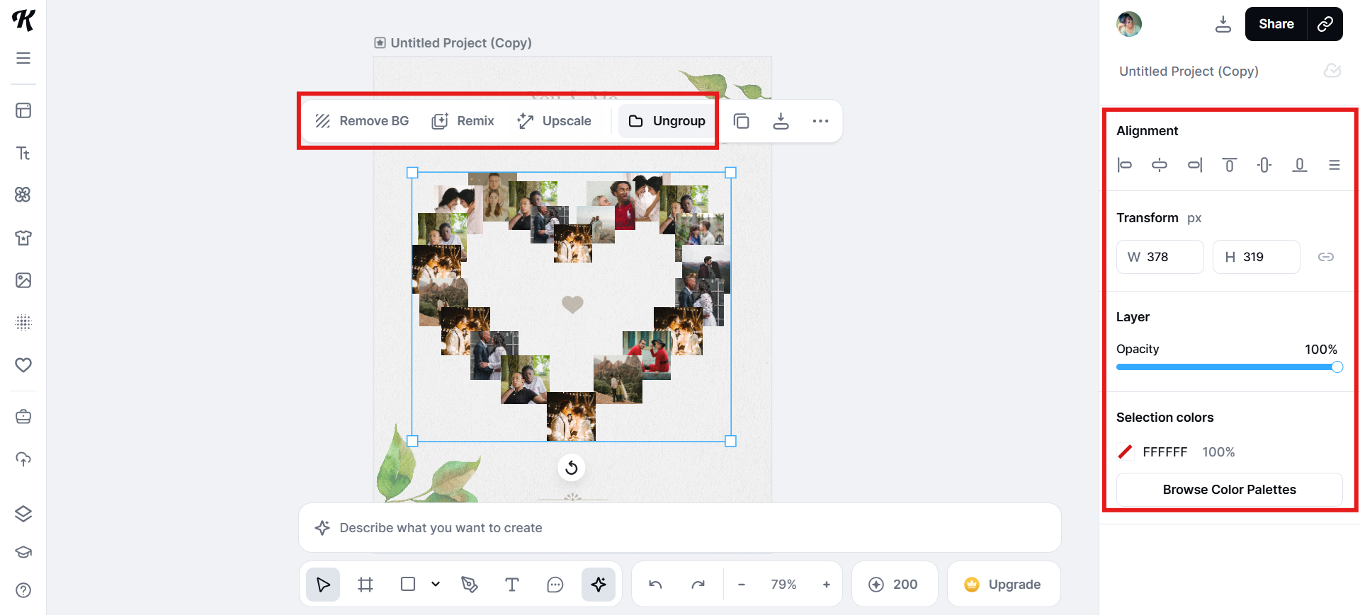 Customize the layout