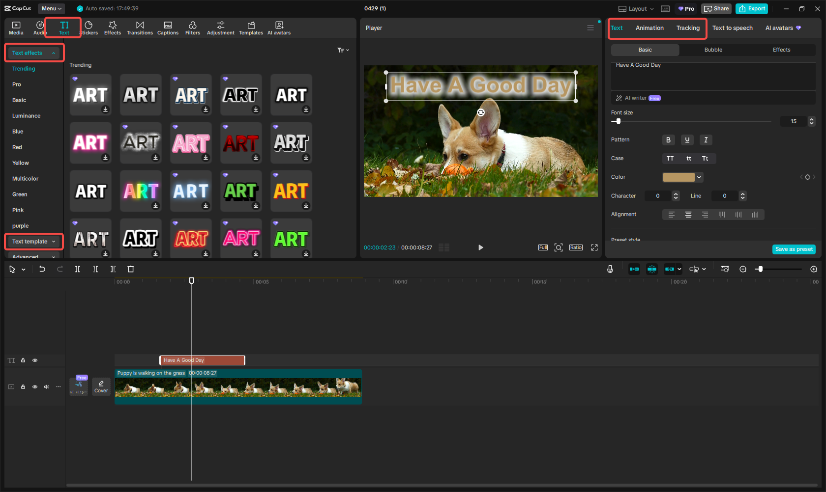 Add and customize text