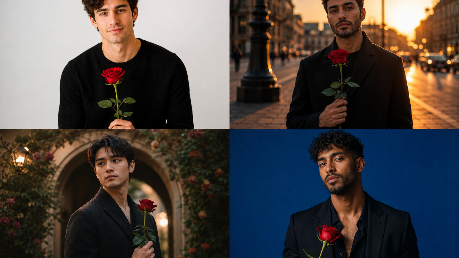 Gemini AI Photo Prompt Copy Paste Trending Boy Rose example created for Dreamina