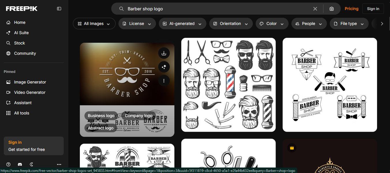 Freepik - a great platform used to design a barber shop logo