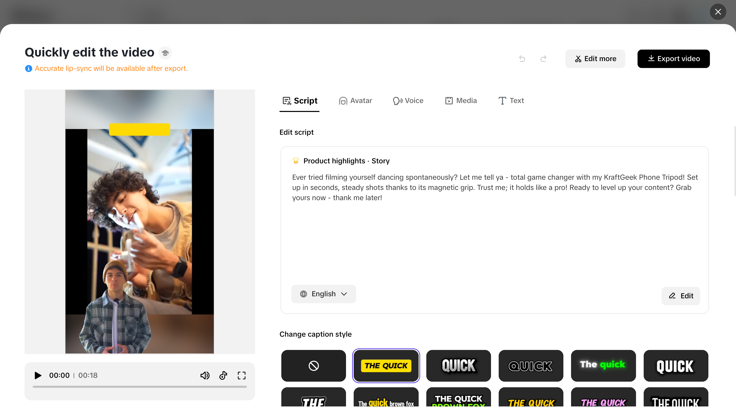 Quick edit your video
