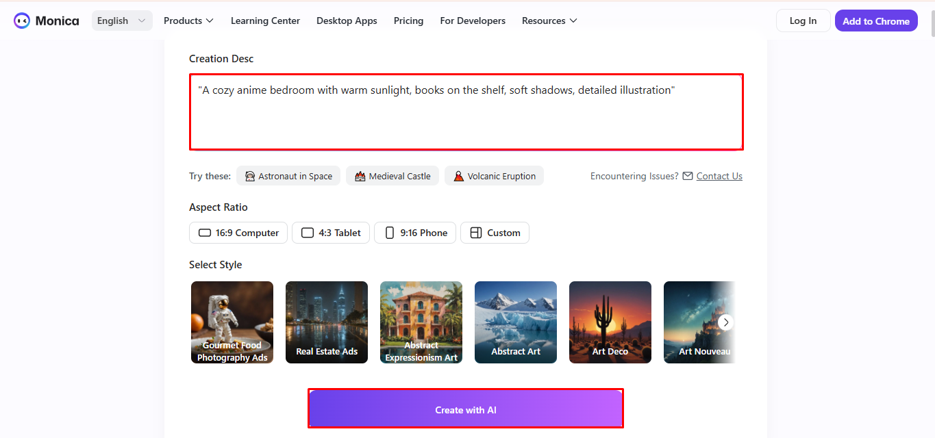 Monica - an easy-to-use AI live wallpaper generator free