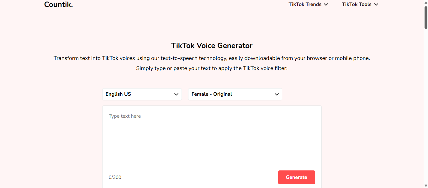 Interface ng Countik