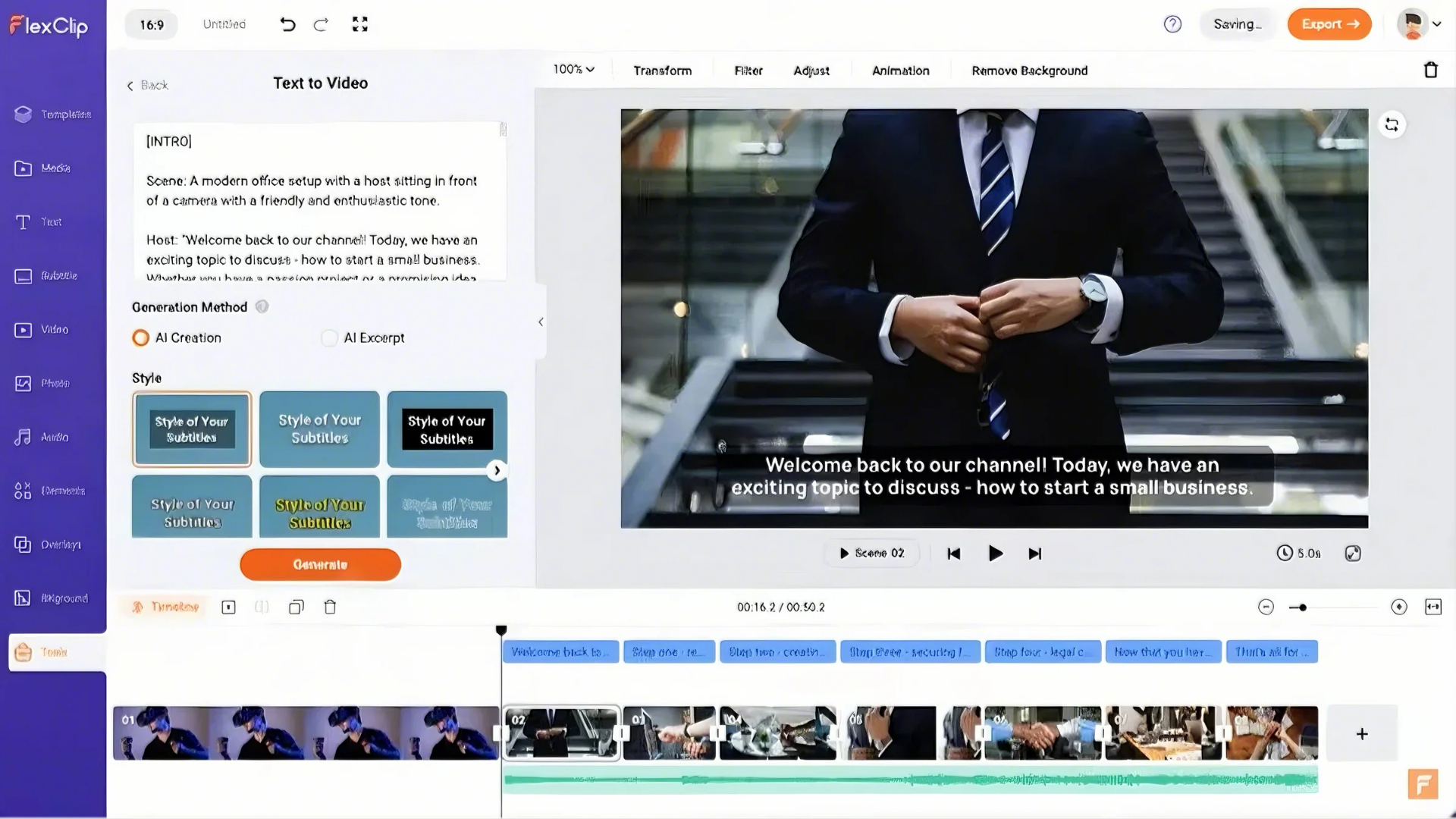 Generador de videos de capacitación con IA en línea.