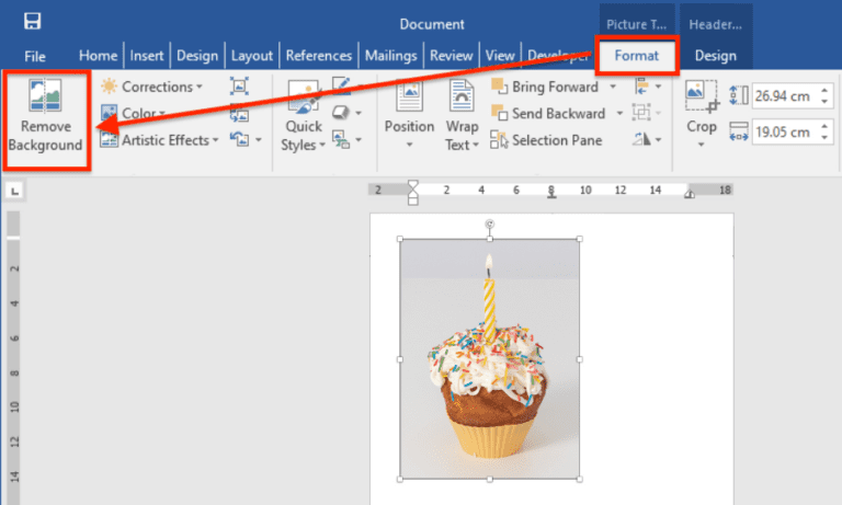 Eliminați fundalul imaginii în Word