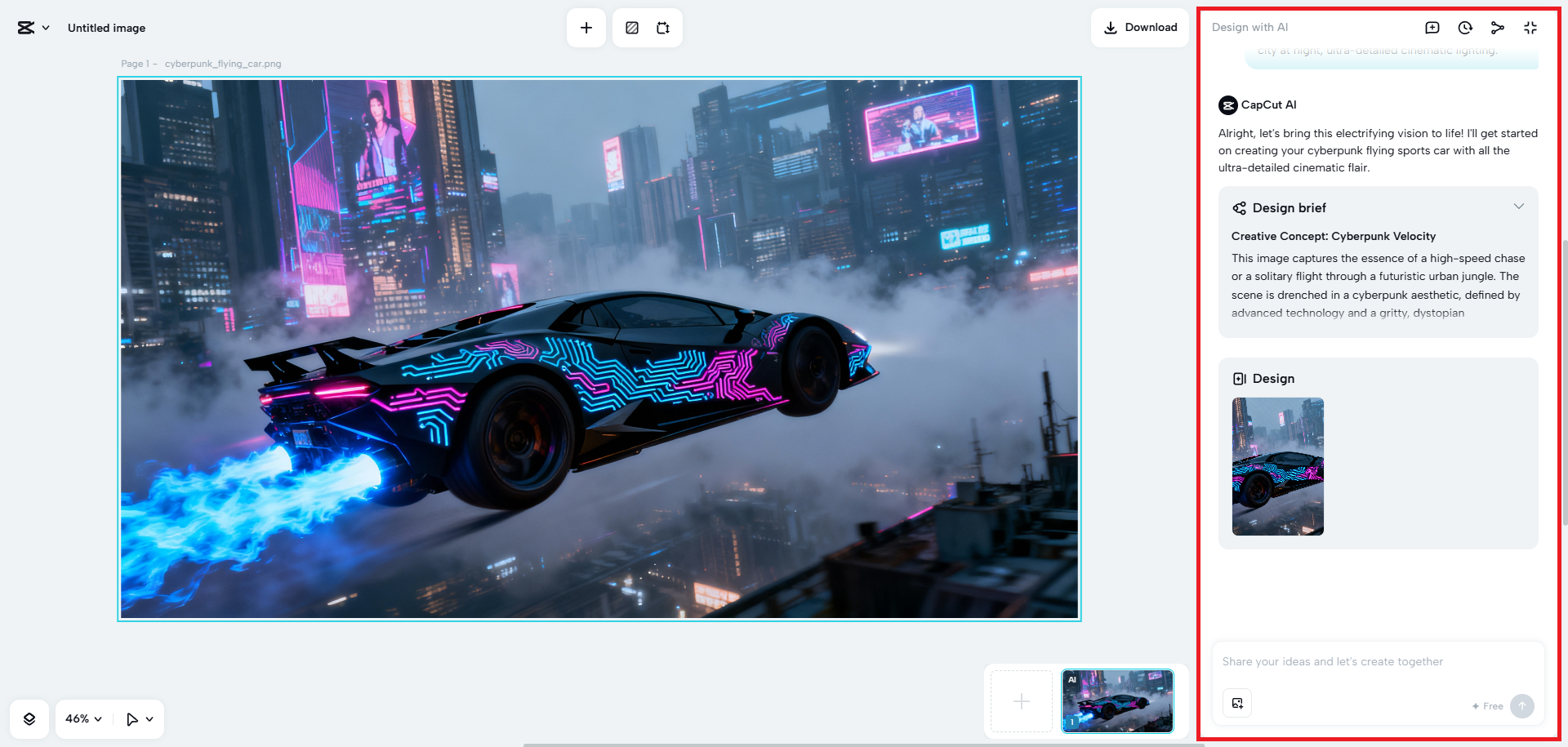 Refine your creation using AI prompts