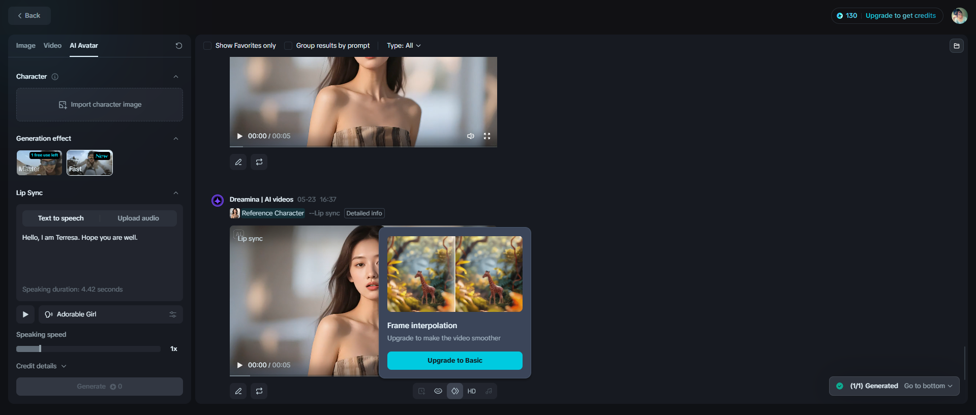 Frame interpolation