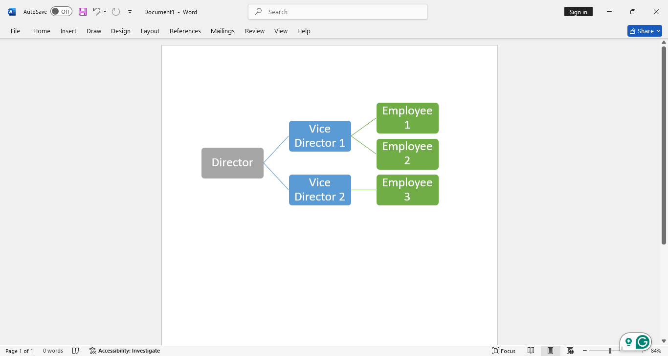 how to make organization chart in word