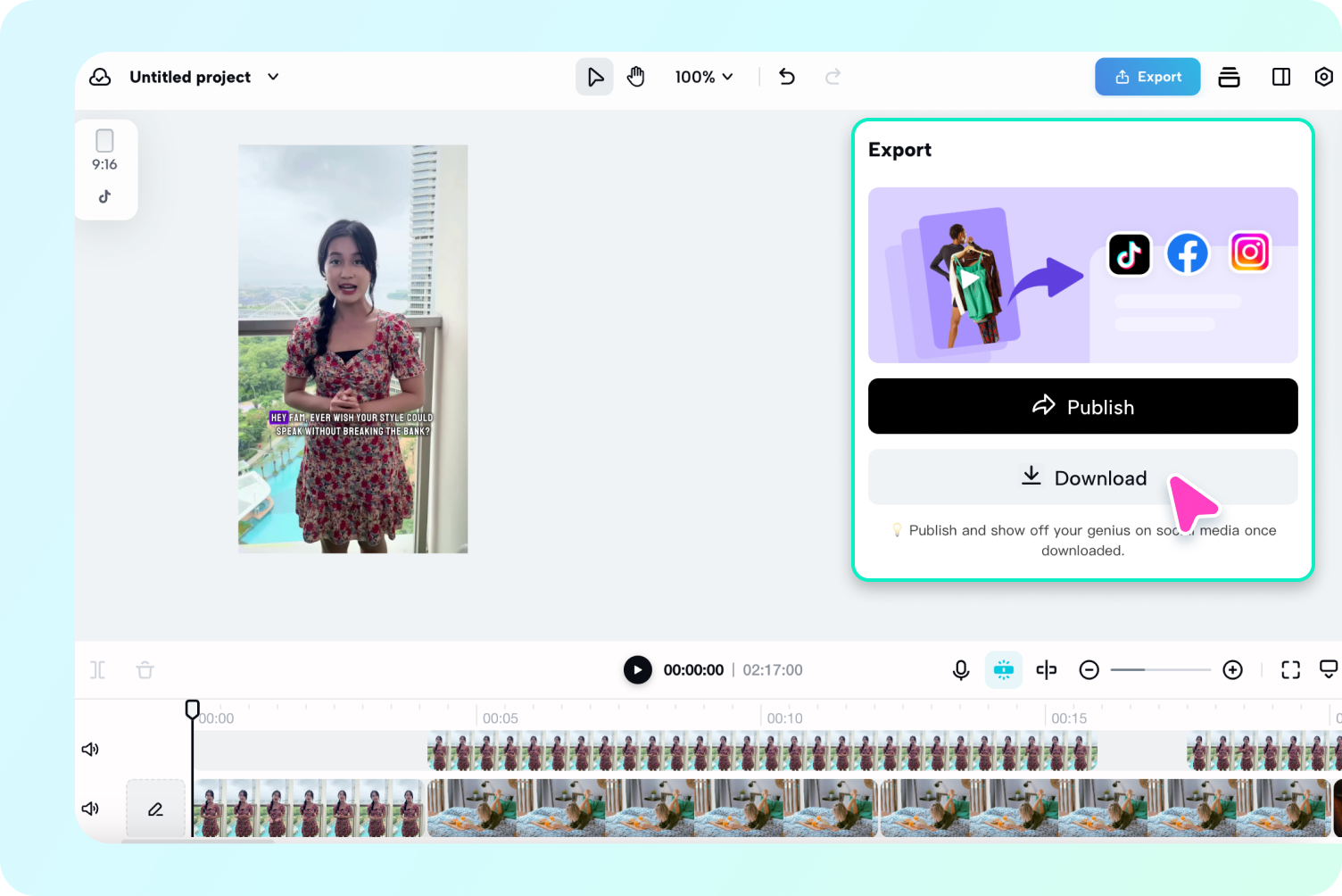 Refina, exporta y publica tu video de avatar