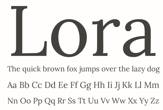 5 unique fonts to write text online: Lora